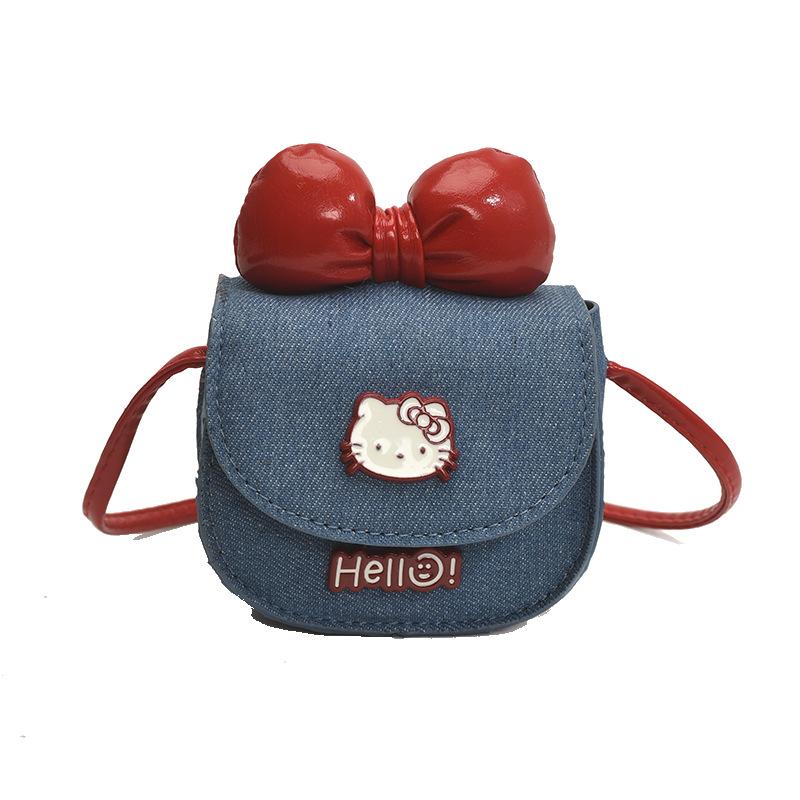 Fashion western style bow girl messenger bag summer cat cartoon saddle bag