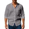 Men's  Fashion Loose Shirts  Linen Open  Breathable Solid Color Slim Fit Men Shirts
