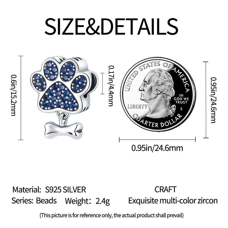 Pet Paw And Bone Shaped Beads For DIY Bracelet Necklace Jewelry Making Accessories