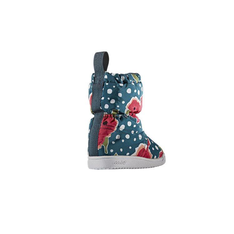 Adidas Originals Slip-On Boot Comfortable Warm High-Top Walking Shoes Baby Shoes Blue Pink S76124