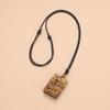 [COAI] Tiger Carving Tiger Eye Lucky Charm Plate for Wealth, Business Success, and Business Luck - Power Stone Pendant Necklace for Men and Women,