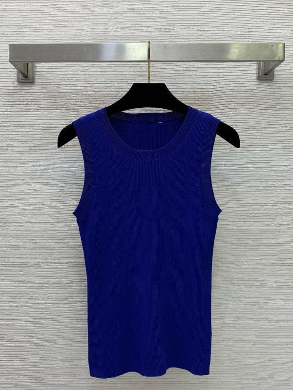 Blue knitted sling vest women s inner 2026 new trendy western style age-reducing slim-fitting and thin sleeveless knitted top S синий