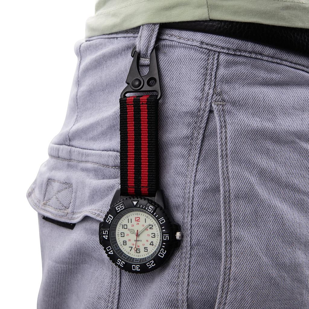 JEWELRYWE Nurse Watch Digital Keychain Simple Bag Pocket Climbing Pocket Watch