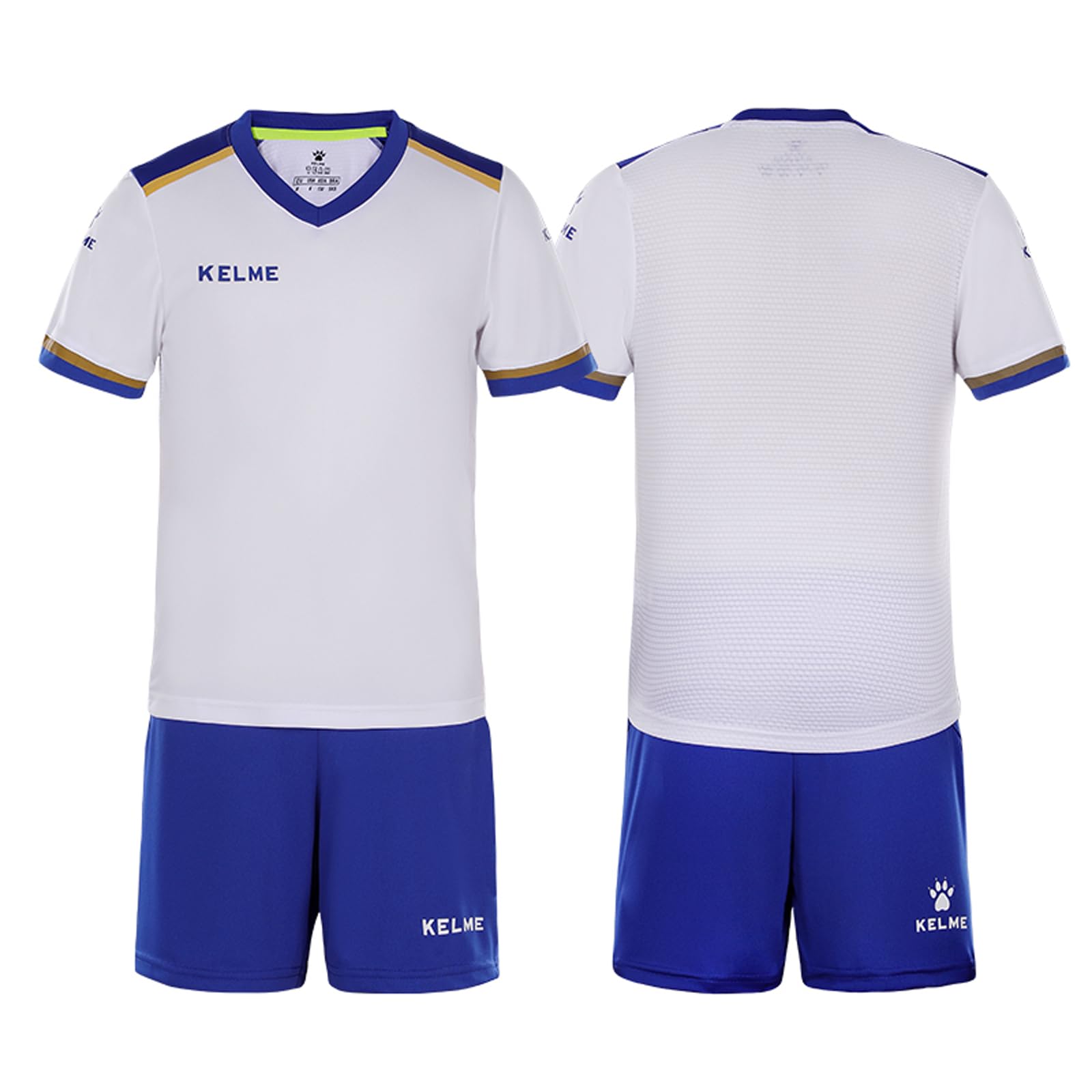 

Kelme Junior Soccer Training Wear, Quick-Drying, Breathable, Short Sleeve and Shorts Set (White, 150cm)