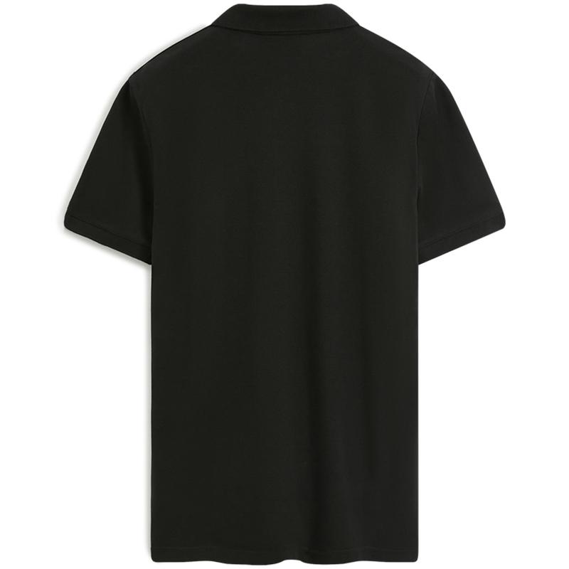 Calvin Klein Fashion Color Block Letter Jacquard Webbing Short Sleeve Polo Shirt Men Tops Space-Black ZM023070GO