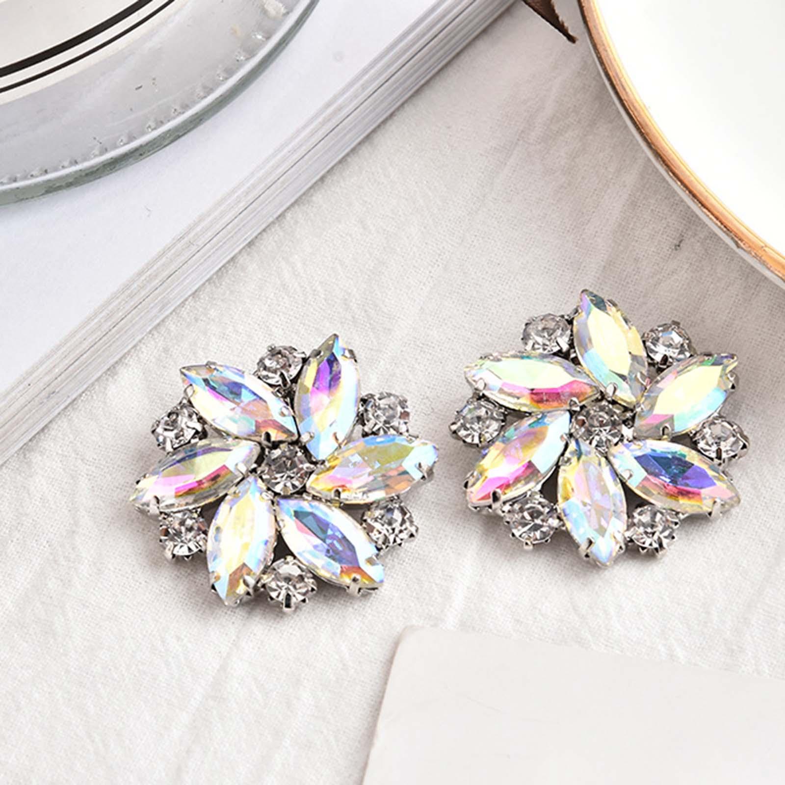 

2Pcs Elegant Rhinestone Shoe Clips Shoes Jewelry Decoration Wedding Diamond Removable for Hats DIY Craft Accessories Dress Party
