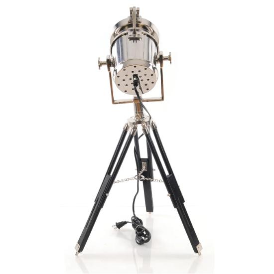 Modern Vintage Search Light Floor Lamp Nautical Spotlight On Wooden Tripod Stand