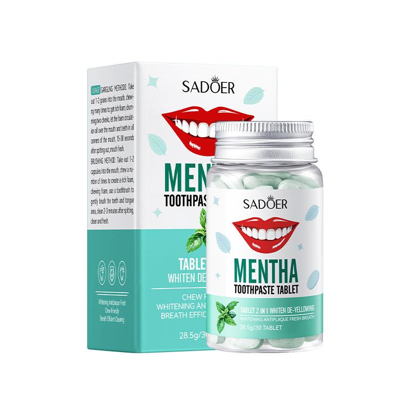 Seria wybielających i czyszczących past do zębów w formie stałej