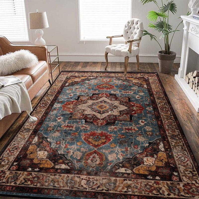 Persian Ethnic Style Carpet for Living Room Home Decoration Retro America Lounge Rugs Soft Bedroom Non-slip Bedside Mats 200x300