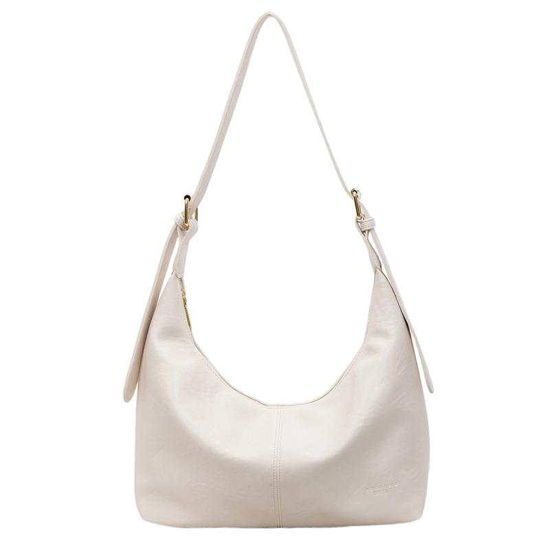 Weiche Leder-Hobo-Tasche mit lässigem Design, großes Fassungsvermögen, Alltagsmode, Umhängetasche