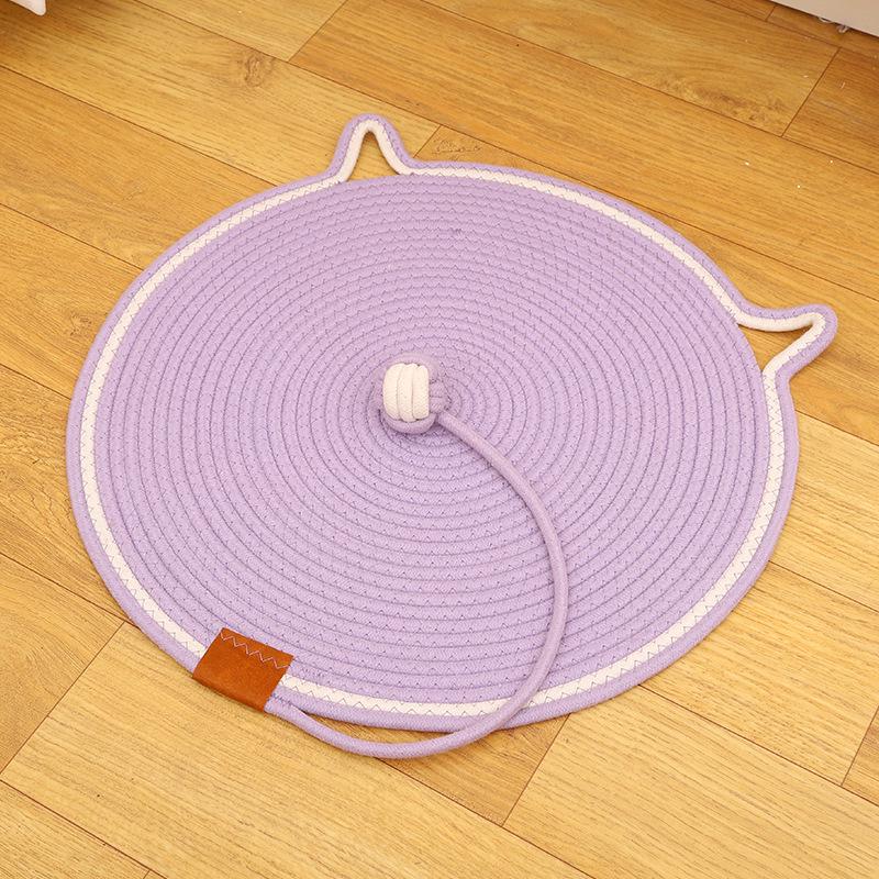 Rascador y Cama para Gatos de Cuerda de Algodón: Pelota de Autoentretenimiento, Rascador Lavable y Esterilla para Dormir para Mascotas