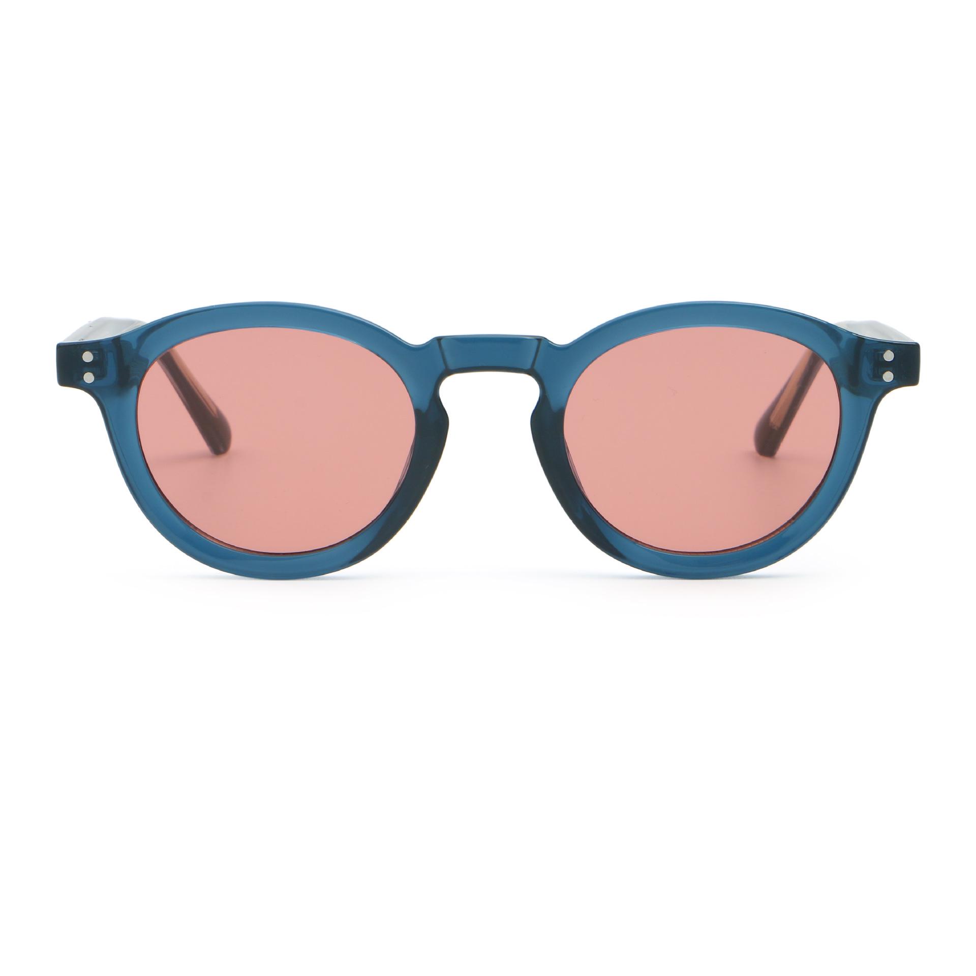 Men s  Women s Trendy Round Frame Sunglasses, High-End Sun Protection, Acetate 6260 Design