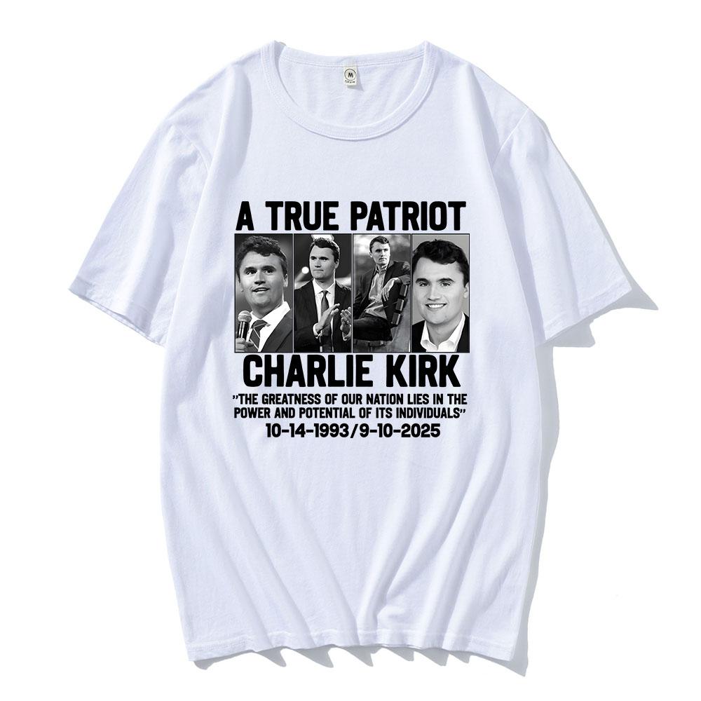 Pánské tričko CharlieKirk Freedom Live Free Tričko s krátkým rukávem Bavlněné Ležérní Trička Streetwear Unisex Amerika O-výstřih Pánská trička