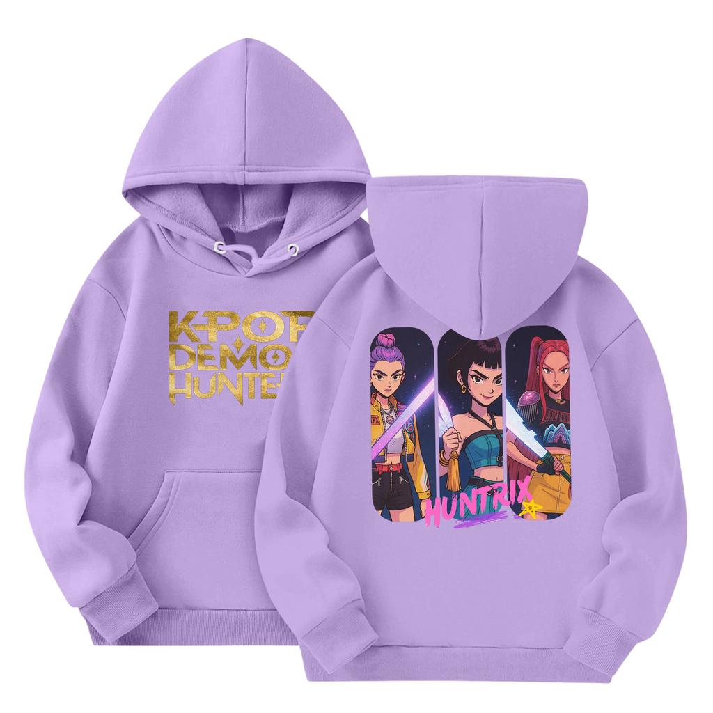 Child Fashion Lightweight Long Sleeve Pullover With Pockets  Print Hoodie