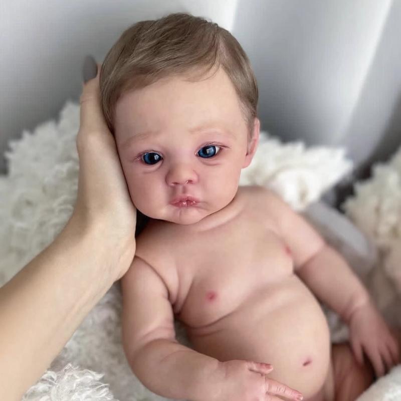 Adorabili Bambole Reborn con Corpo Interamente in Vinile da 48 Cm Meadow Possono Fare il Bagno Pittura a Mano Simulazione ad Alto Colore 3D Bambole Bambino Bambole Neonato Realistiche per Bambine e Bambini