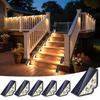 Stair Step Lights for Outdoor IP65 Solar Deck Automatic Easy Nighttime and Warm Set of 6 Solar-Powered Use, Waterproof, Lights, Charging,