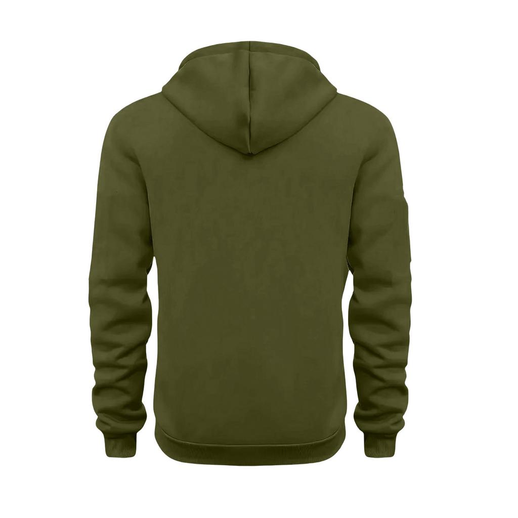 Men's Military Cargo Hoodies, Casual Quarter Zipper Pullover Tops With Multi Pockets