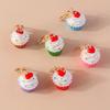 Lovely 3D Simulated Fruit Cake Keychain Food Keyring Pendants for Women Girls Handbag Decor DIY Kid's Jewelry Gifts