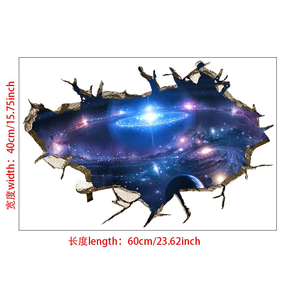 3D Self-adhesive Tearable Wall Starry Sky Universe Planet World Ceiling Living Room Decorative Wall Sticker