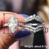 Huitan Gorgeous Women s/Set Ring Inlaid Brilliant Marquise CZ Fashion Accessories for Lady Wedding Party Versatile Jewelry