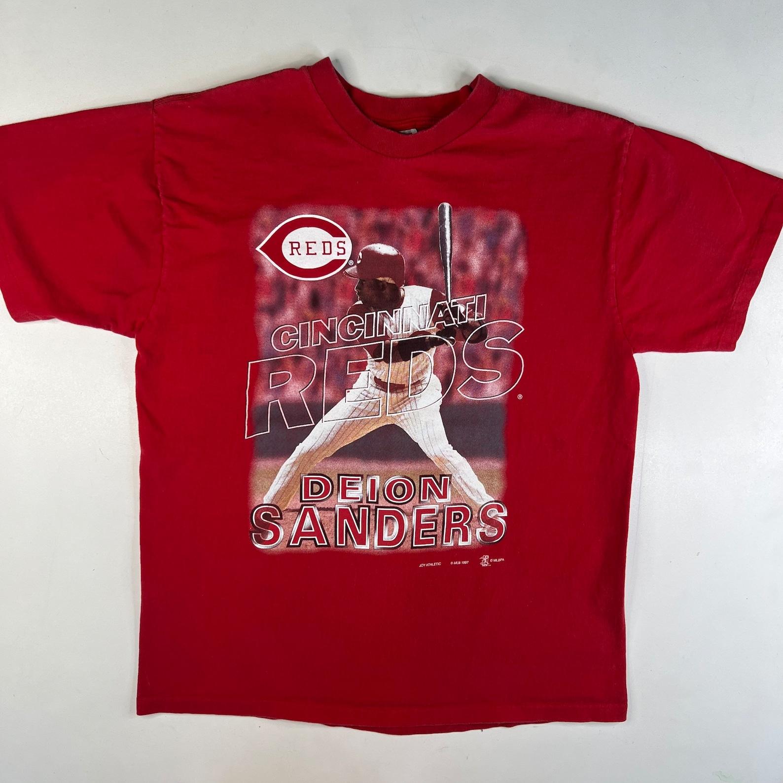 1997 Deion Sanders Cincinnati Reds T shirt Sz L XL