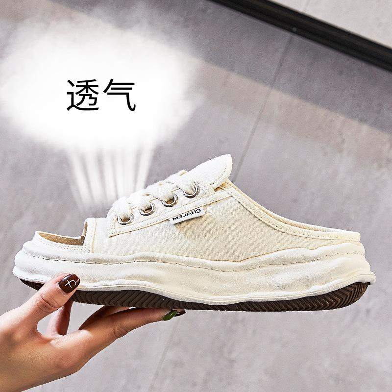 

Холщовые тапочки на плоской подошве, женская верхняя одежда, лето 2025, новые открытые носки, модная женская обувь для холодного пляжа 40 бежевый