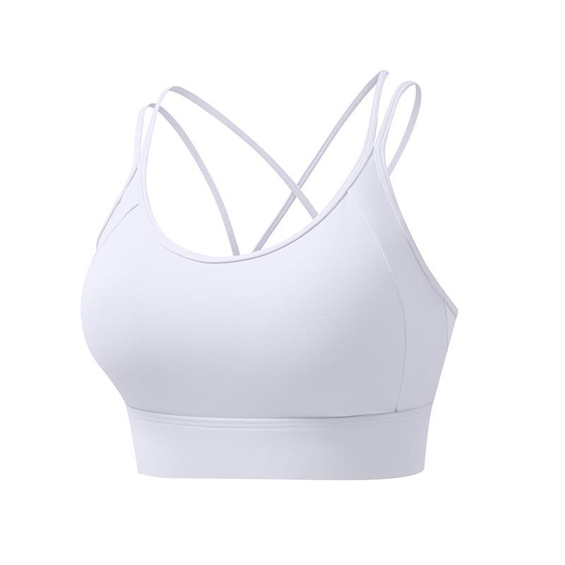 Color Block Criss Cross Back Women Push Up Sports Bra For Yoga Running Fitness