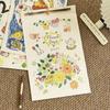 2027 Wall Hanging Calendar Pre-punched Holes Hand Drawn Afternoon Tea Floral Patterns for Home Use