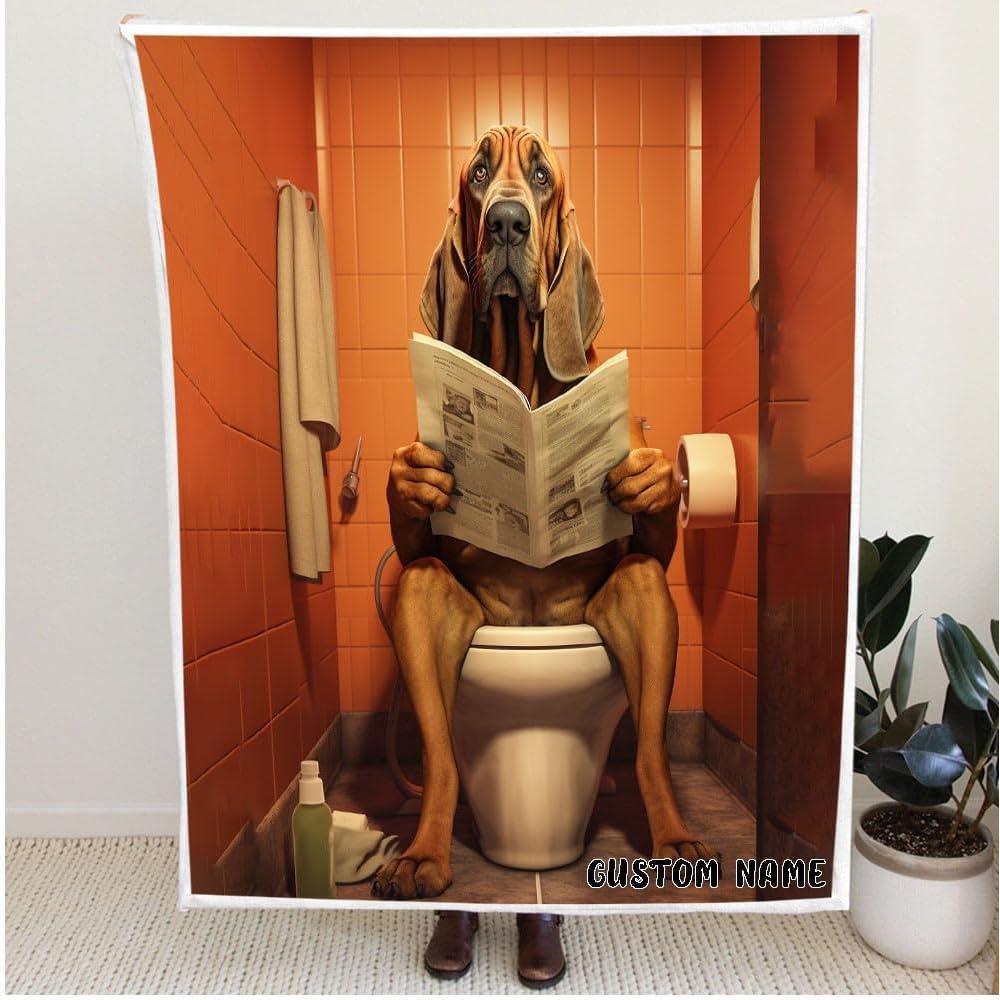 Bloodhound Dog Tapestry Blanket Patchwork Art Fleece 75x100