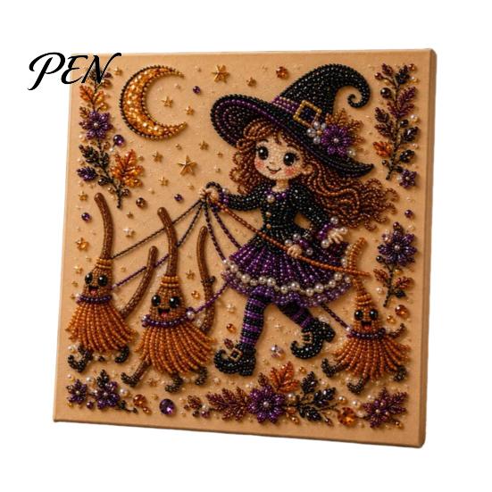 Sparkling Faux Pearl Craft Set Halloween Art Kit, Cute Ghost Skeleton Painting 3d Mosaic for Adults DIY 3D Kit Adults, Fall Home Decor Cozy