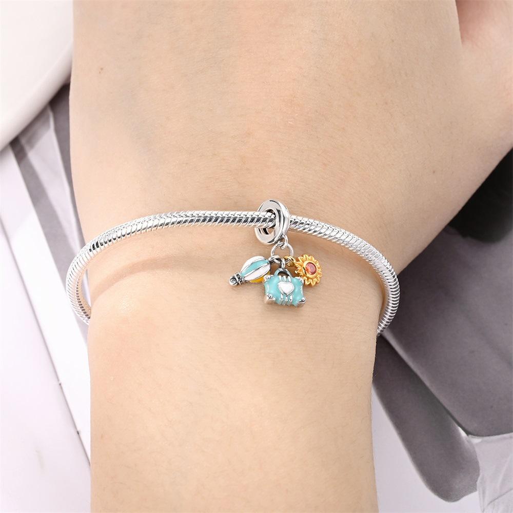 Argint 925 Original Stil DIY Accesorii Bijuterii Argint Sterling 925 Pandantiv Mărgele Floare Bicicletă Cameră Pandantiv Brățară cu Mărgele Bijuterii Cadou