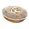 Om Design Wooden Stamp Round Shape Fine Art On Printing On Wall Paper Block