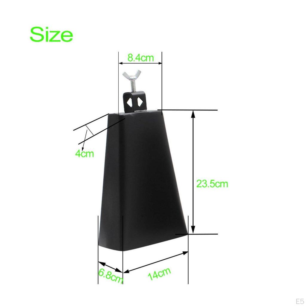 Metal Cowbell Easy Mounting Mountable Loud and Clear Sound Percussion Bell for