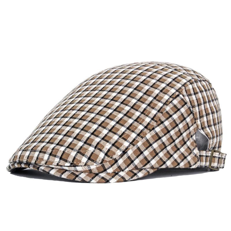 Plaid Beret Women's Lightweight Spring Summer Men's Forward Cap Outdoor Sunshade Cap Gatsby Painters Hat