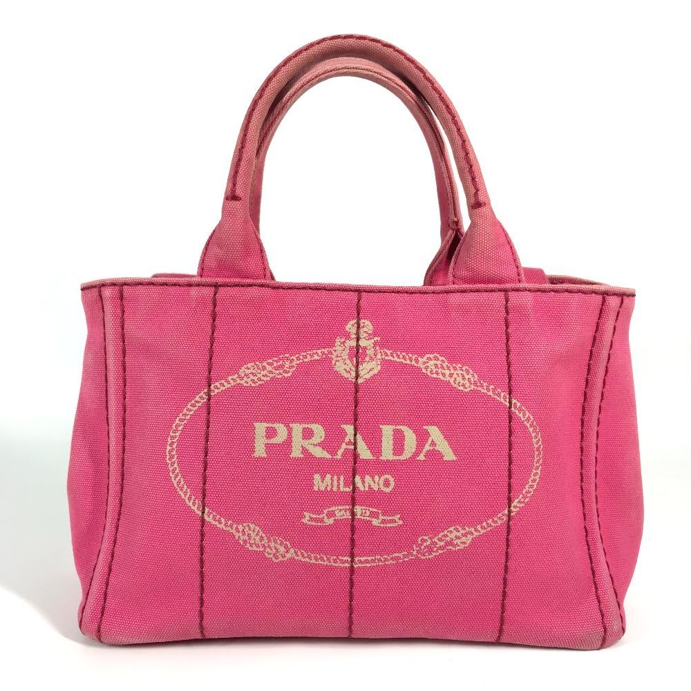 PRADA Canapa Tote Bag 2WAY Bag Shoulder Bag Crossbody Hand Bag Canvas pink