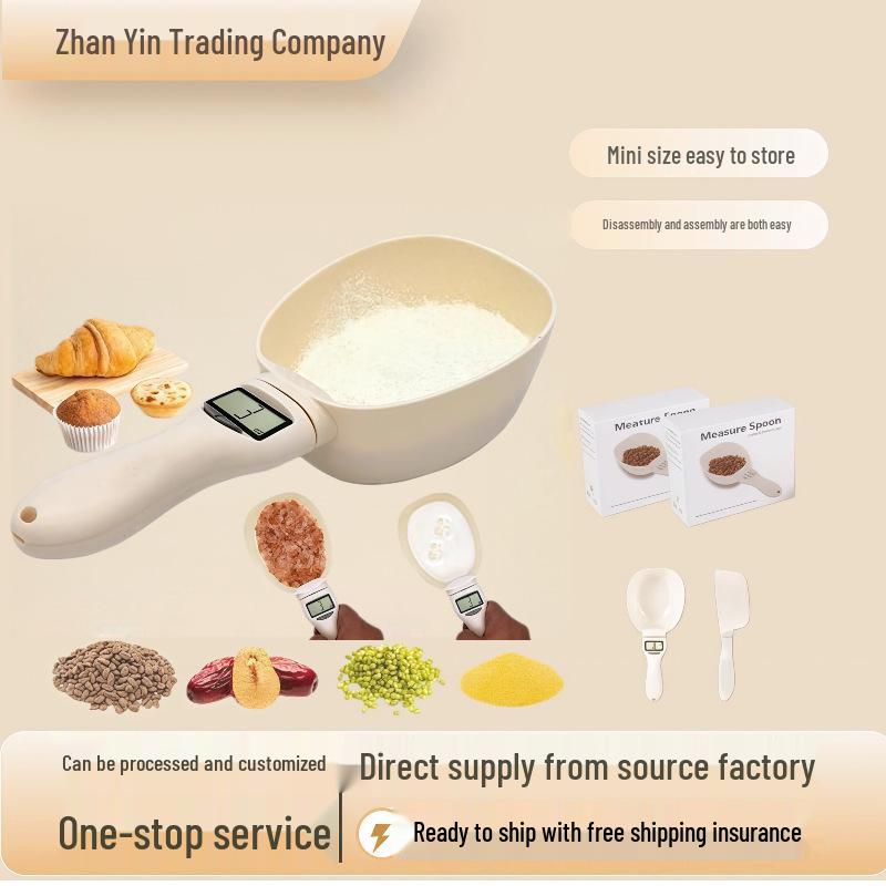 Ручные электронные кухонные весы-ложка для корма больших собак - Точные электронные кухонные весы 800g capacity, 1g precision белый/слоновая кость