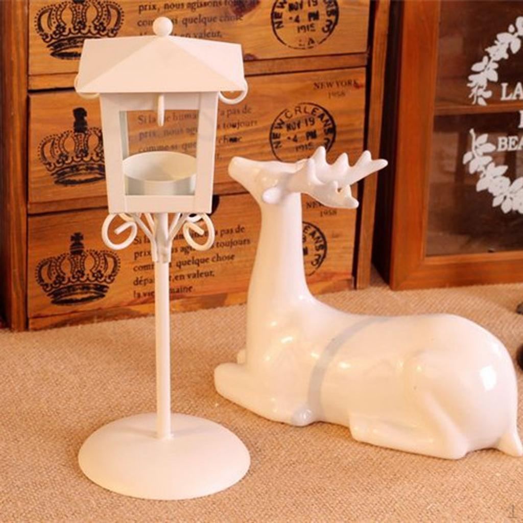 

Vintage Iron Candle Stand Holder Stick Living Space Wedding Birthday Party Decor White