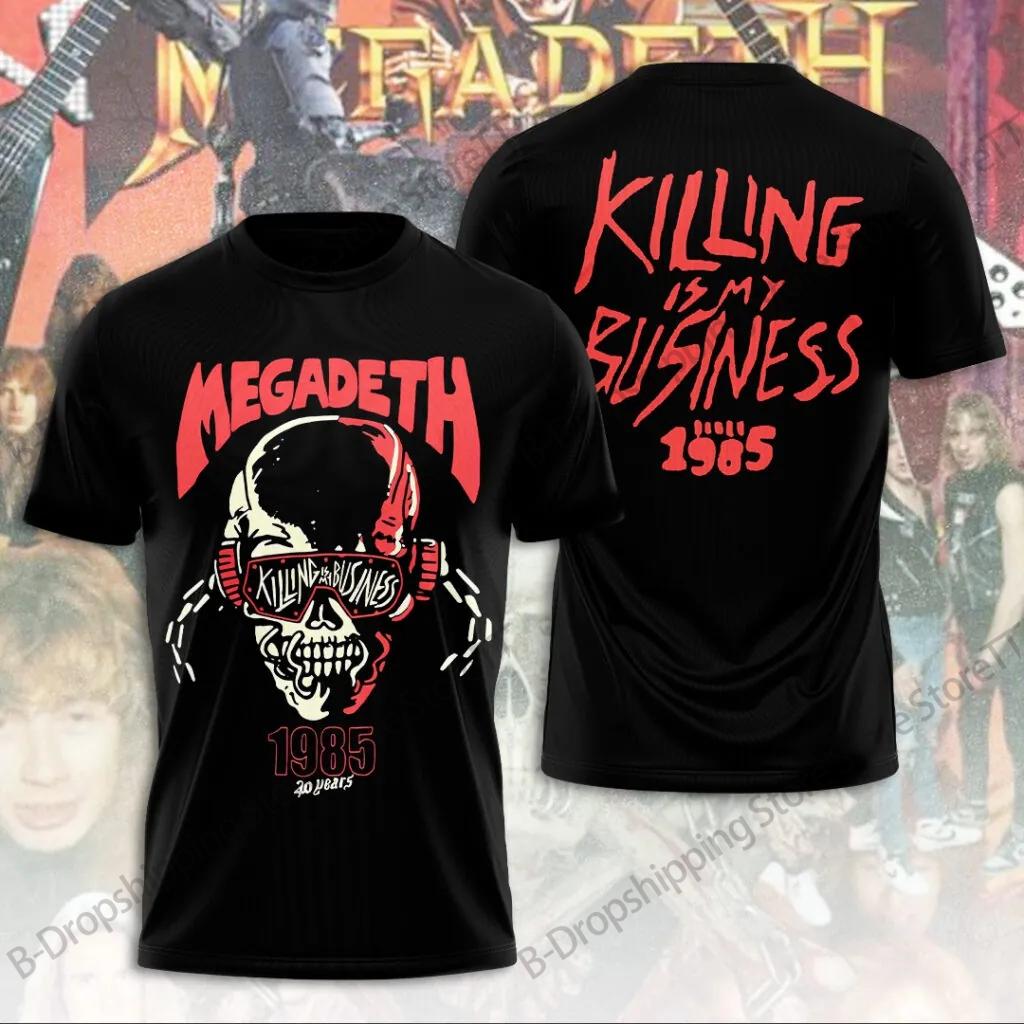 Rock band Megadeth 3D printed T-shirt men's fashion short sleeved top punk hip-hop Harajuku round neck clothing