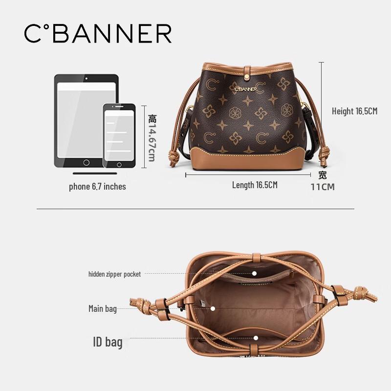 C.BANNER Women's Small Printed Crossbody Bucket Bag