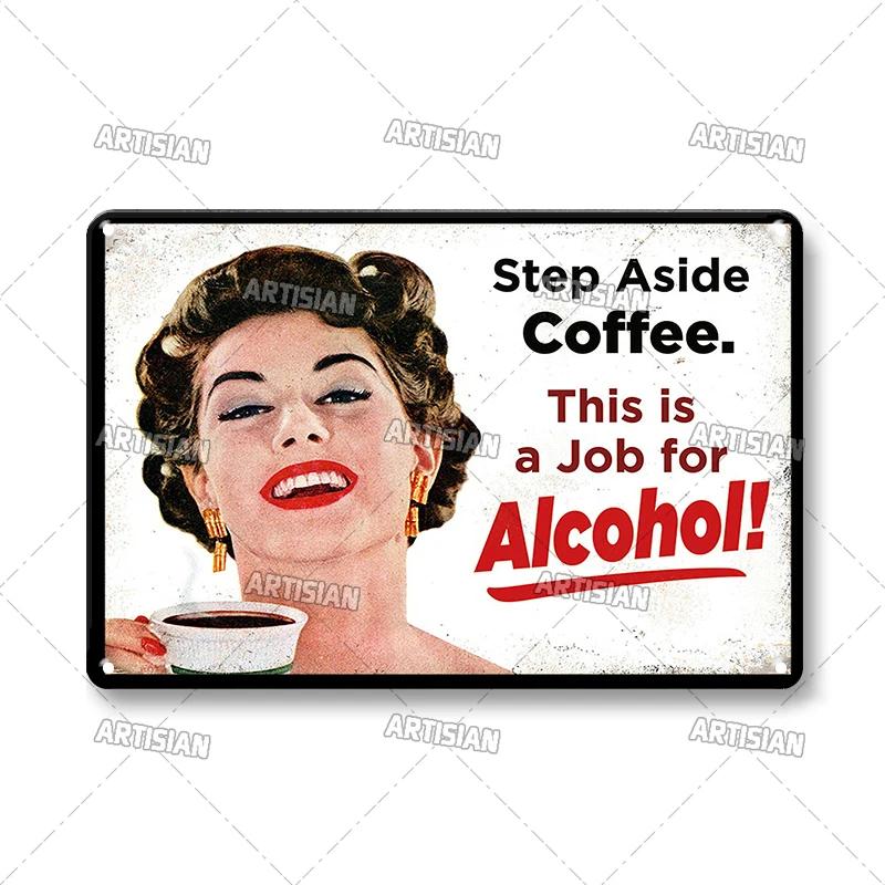 Vintage Coffee Metal Tin Sign 1pc - Retro Tea Time Poster, Decorative Plate, Industrial Wall Decor for Home/Bar/Cafe