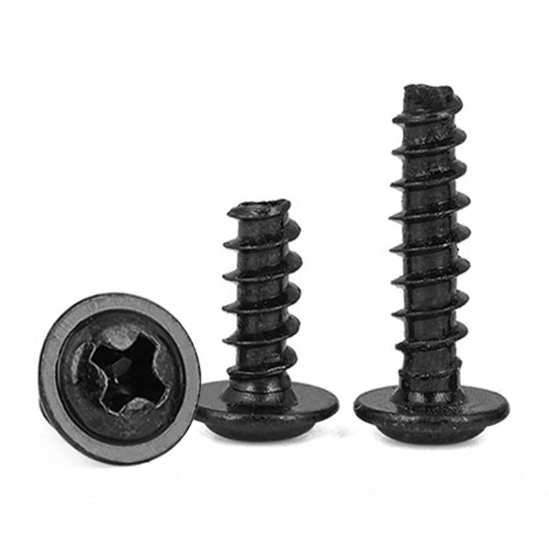 Parafuso Auto-atarraxante PWB Preto com Cabeça Panela Phillips e Arruela, M1/M2/M3/M4