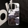 Cute Cartoon Japanese Anime Girl Colored Silver Frosted For iPhone Phone Case 17 16 15 14 13 12 11 Pro Max XR Plus Shockproof