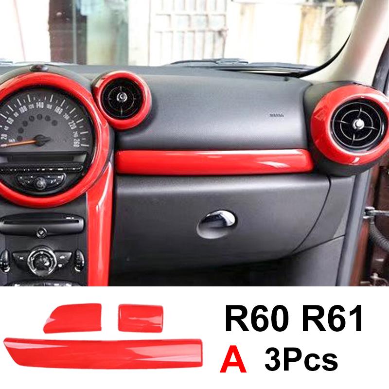 3 Pcs For MINI ONE Cooper S JCW R60 Countryman R61 Car Dashboard Decorative Protection Strip Interior Modification