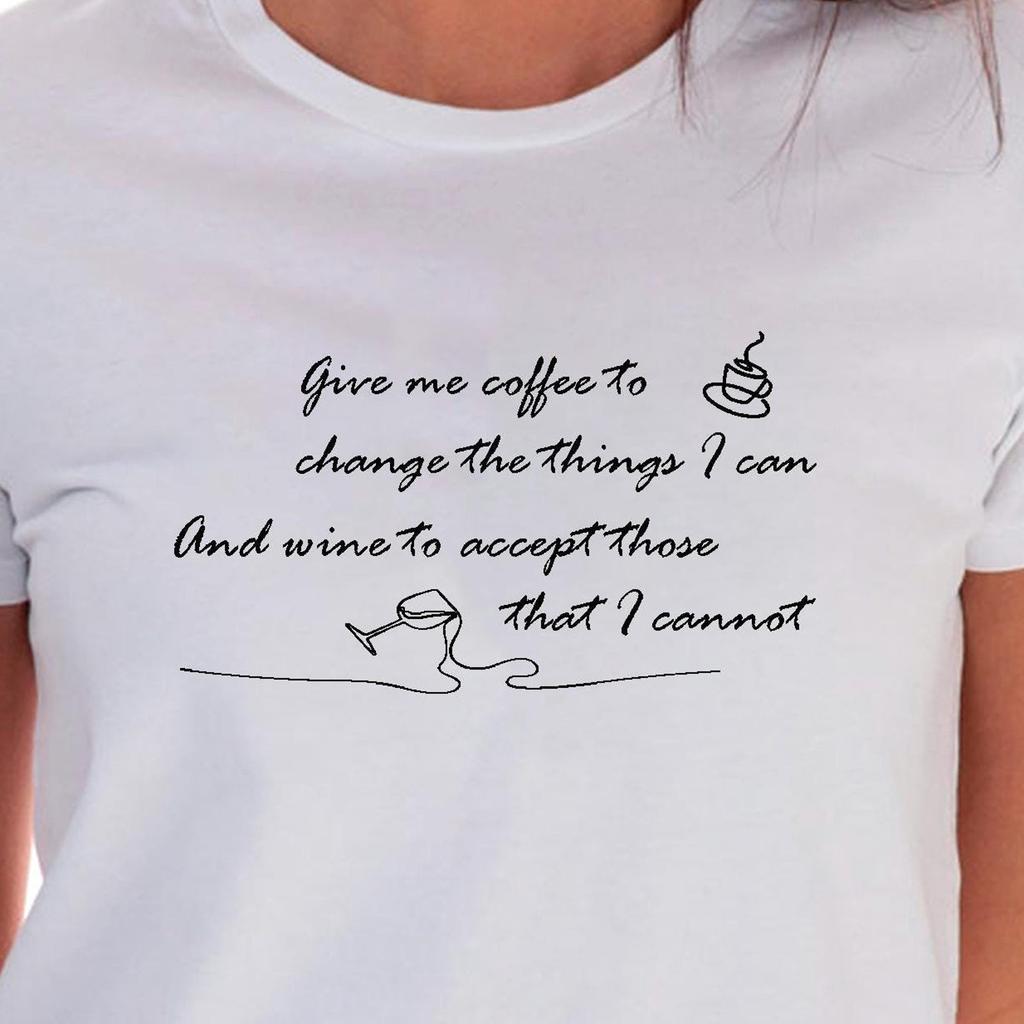 Give Me Coffee Give Me Wine Unisex Uneek T-Shirt Tee