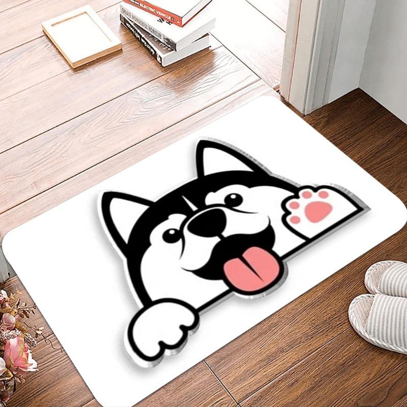 Cute Dogs Printing Carpet Cartoon Door Mat Durable Easy To Clean Indoor and Outdoor Foot Rug Welcome Mat Fashion Home Decoration