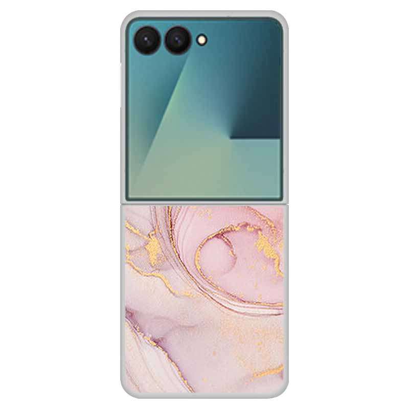 Funda For SAMSUNG Z Flip 7 Cases Marble Clear Hard PC Phone Back Cover for Galaxy Z Flip7 5G Back Cover ZFlip7 Transparent Shell