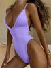 New sexy women's one-piece swimsuit solid color multi-color swimsuit