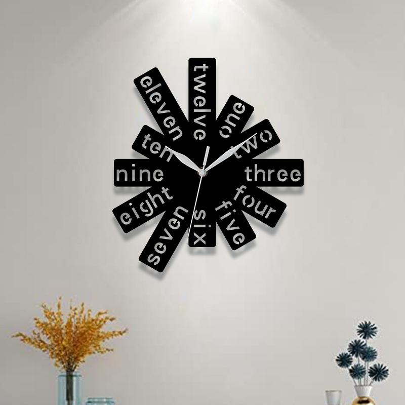 Acrylic wall clock with digital scale, rectangular splicing, silent home wall decoration, modern minimalist style clock 12 inch