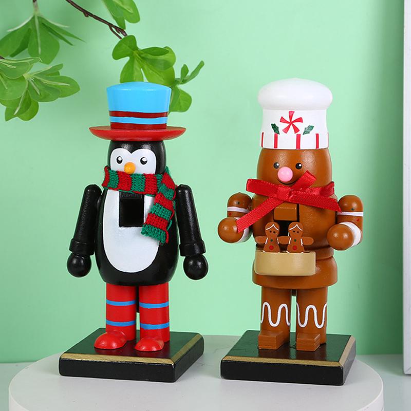 1 szt. 16 cm Świąteczny Klips do Orzechów Drewniana Ozdoba Świąteczna Żołnierze Ozdoby Dziadek do Orzechów Lalka Rękodzieło Zabawka Boże Narodzenie Prezent dla Dzieci