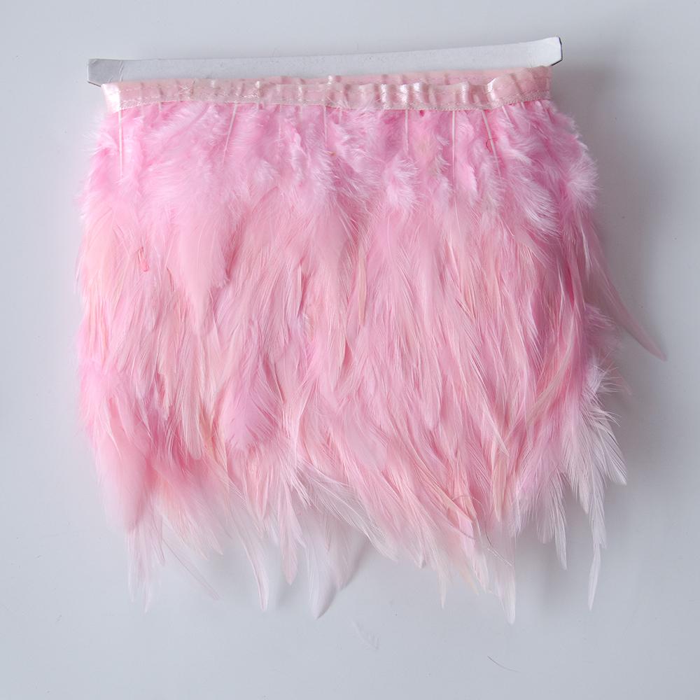 1Meter White Feathers Trims Dress Cloth Sewing Crafts Rooster Saddle Feather Ribbon Fringe Wedding Party Decoration Plumes